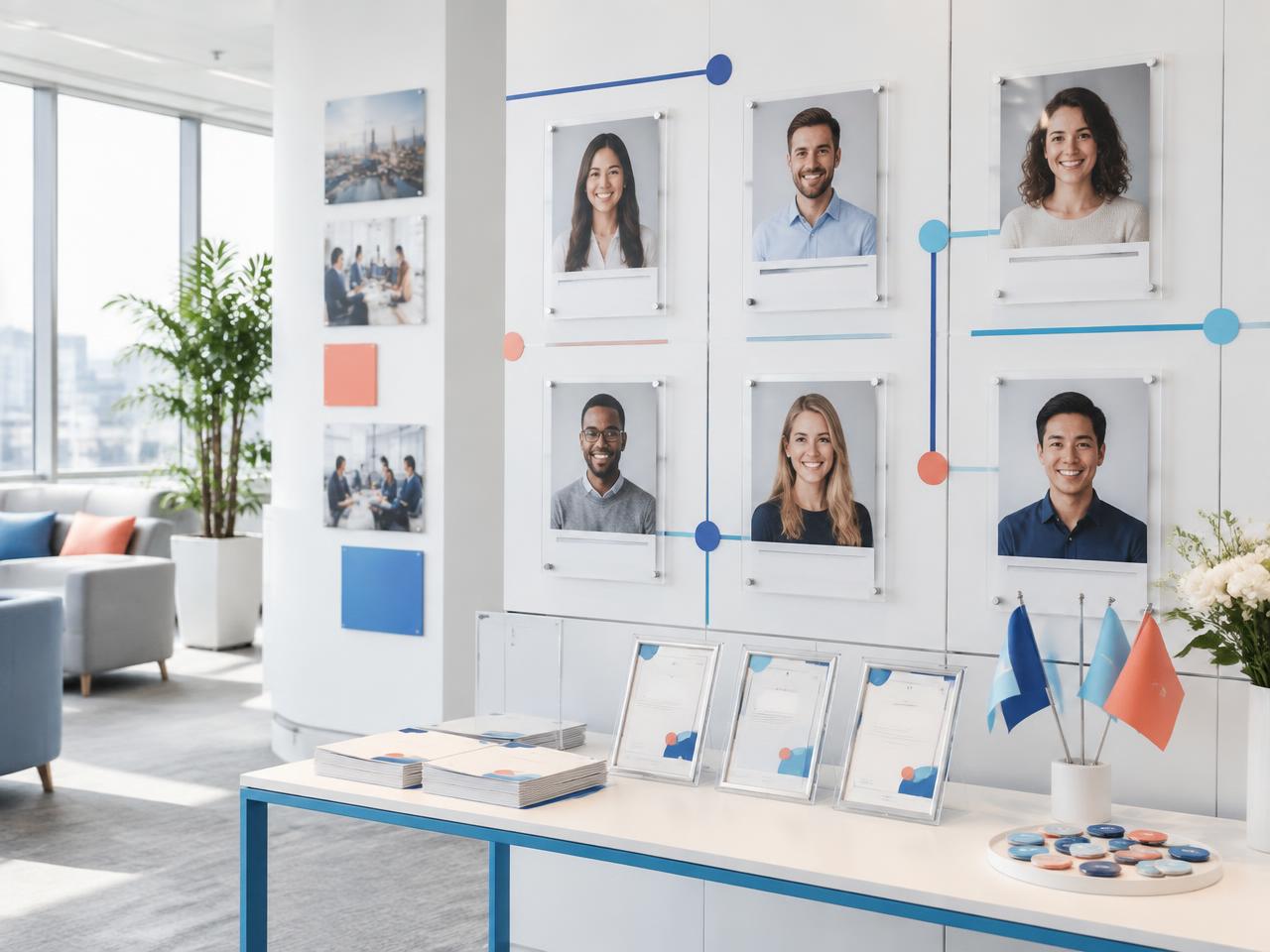 Illustrative transformation team recognition wall
